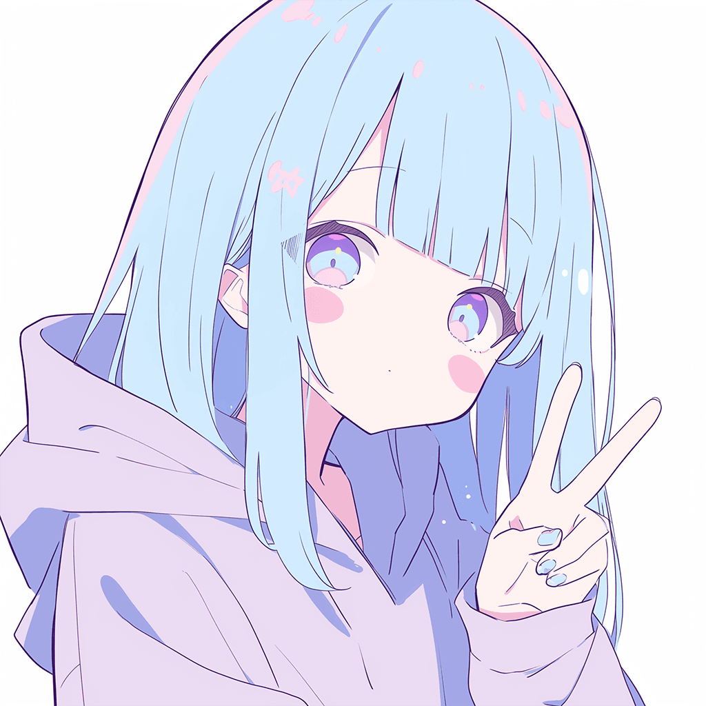 ピースサインをする女の子のフリーアイコン